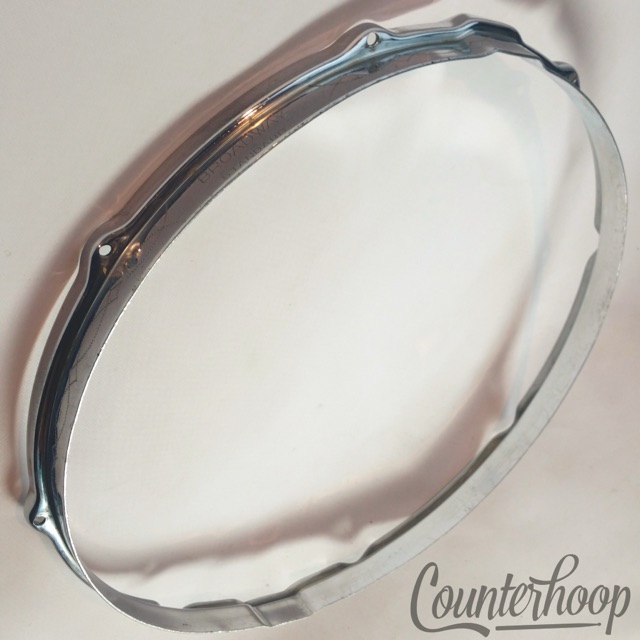 Leedy 14"Broadway Standard Snare Drum Rim/Hoop Chrome-Brass Engraved Resonant30s — main photograph