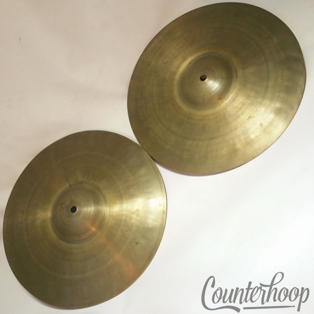Zildjian 12 1/4" 950/970g Hi-Hats Cymbals Vintage 30s Turkish Avedis A B20 USA* — main photograph
