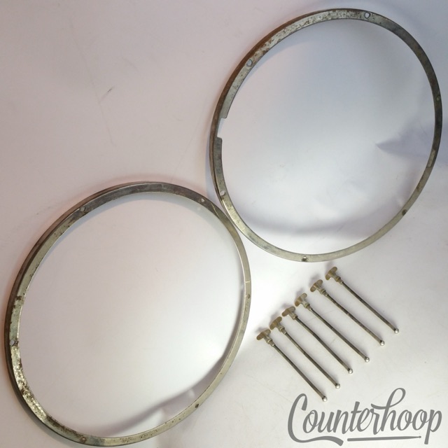 Leedy 13"6Lug Tango Snare Drum Rims/Hoops+T-Rods Batter+Resonant Vintage 10s USA — main photograph