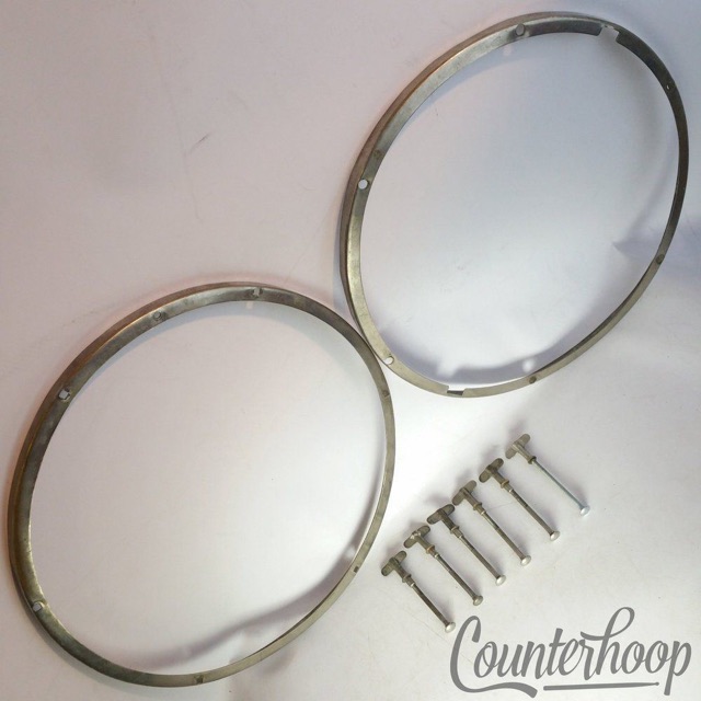 Leedy 6Lug Tango Brass Snare Drum Rims/Hoops Set 2x Batter+Resonant Nickel NOB* — main photograph