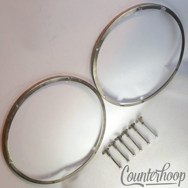Leedy 6Lug Tango Brass Snare Drum Rims/Hoops Set 2x Batter+Resonant Nickel NOB* — main photograph