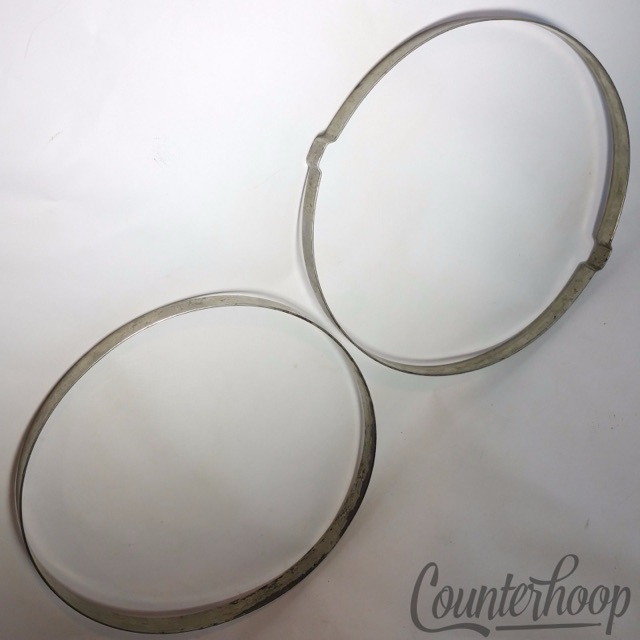 Ludwig 2x 14 5/8"Snare Drum Rims/Hoops Nickel Vintage 10s Straight Stick-Chopper — main photograph