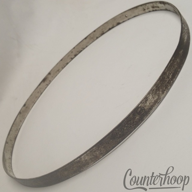 Leedy 14" Snare Batter Drum Rim/Hoop Nickel 10s Indianapolis Stamp Tom Resonant — main photograph