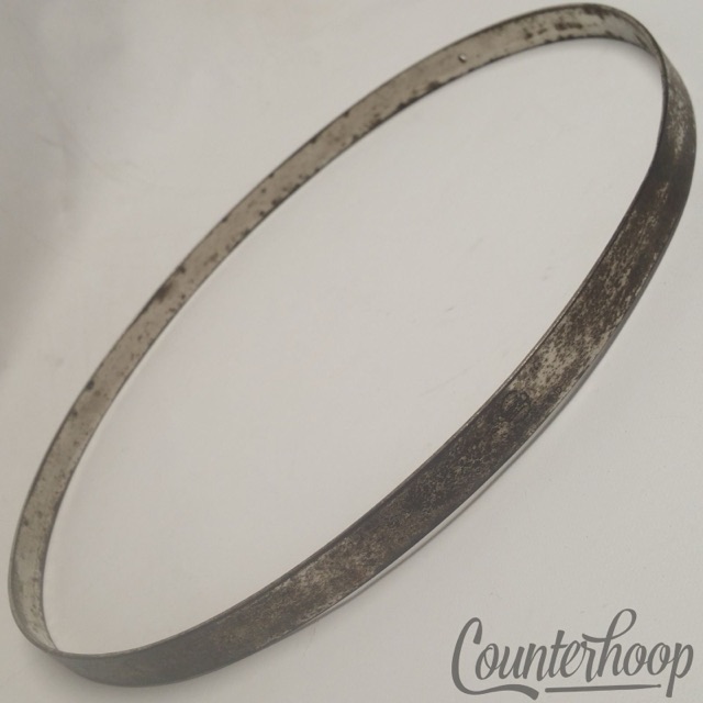 Leedy 14" Snare Batter Drum Rim/Hoop Nickel 10s Indianapolis Stamp Tom Resonant — main photograph