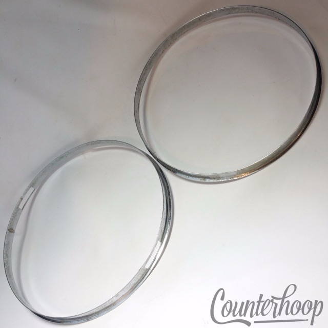 Rogers Classmate 2x 13" Snare Drum Rims/Hoops Batter+Resonant Single-Flange USA — main photograph