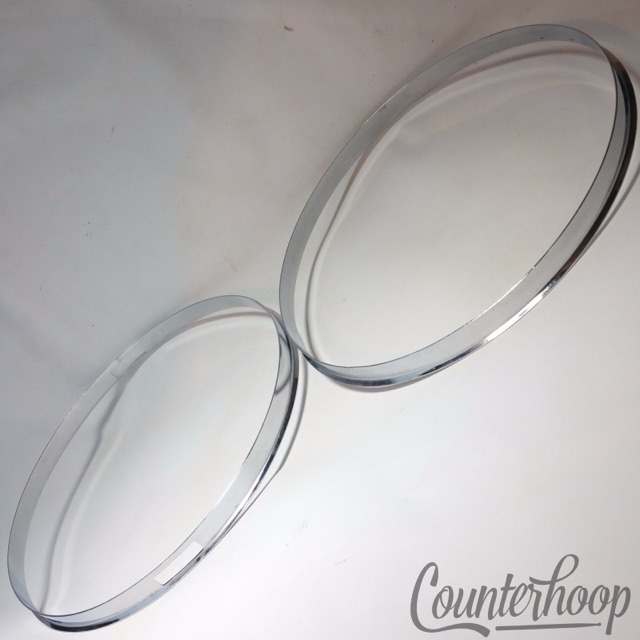 Rogers Banner 2x 14" Snare Drum Rims/Hoops Batter+Resonant Single-Flange Holiday — main photograph