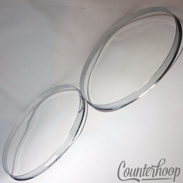 Rogers Banner 2x 14" Snare Drum Rims/Hoops Batter+Resonant Single-Flange Holiday — main photograph