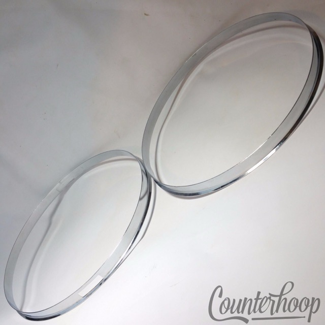 Rogers Banner 2x 14" Snare Drum Rims/Hoops Batter+Resonant Single-Flange Holiday — main photograph