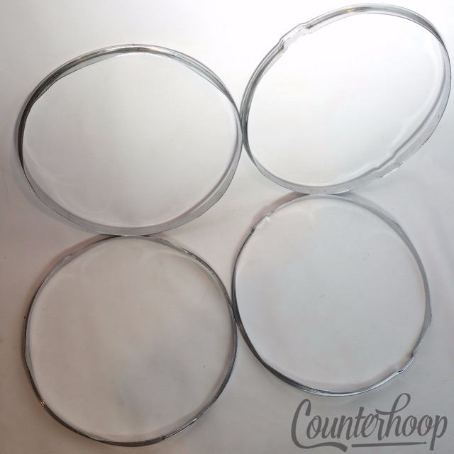 Gretsch Dixieland 4x 14"Snare Drum Rims/Hoops Chrome Brass Snare Batter+Resonant — main photograph