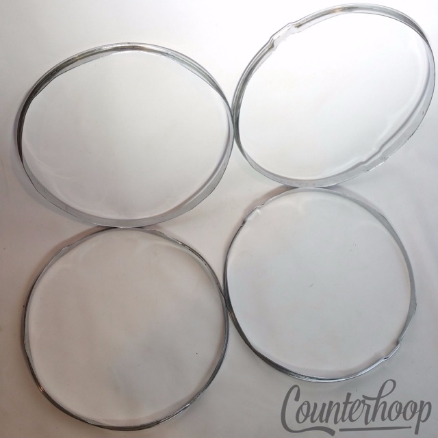 Gretsch Dixieland 4x 14"Snare Drum Rims/Hoops Chrome Brass Snare Batter+Resonant — main photograph