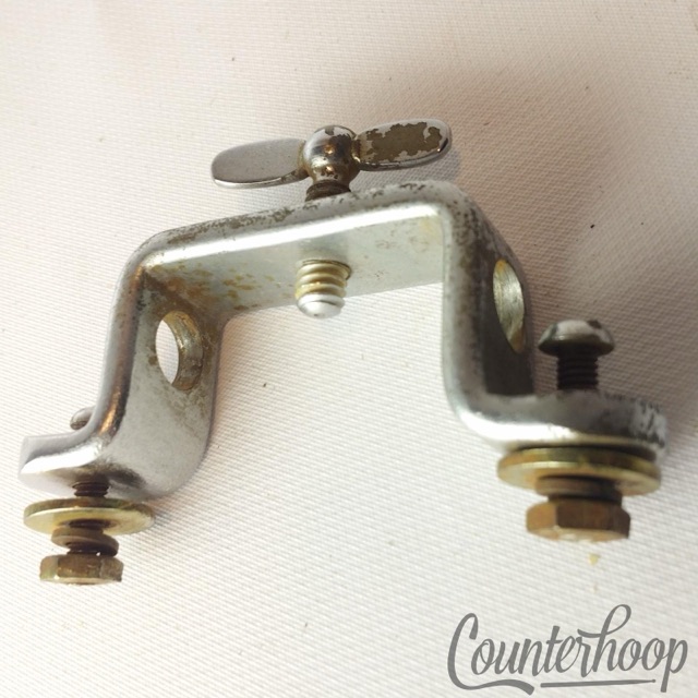 Leedy Floor Tom Drum Leg Mount Chrome Vintage 40s Complete+Fully Functional-OG* — main photograph