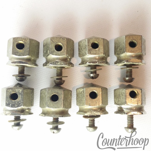 Early American 8x Vintage 30s Hex-Lugs Center-Point USA Unique Project Hardware — main photograph