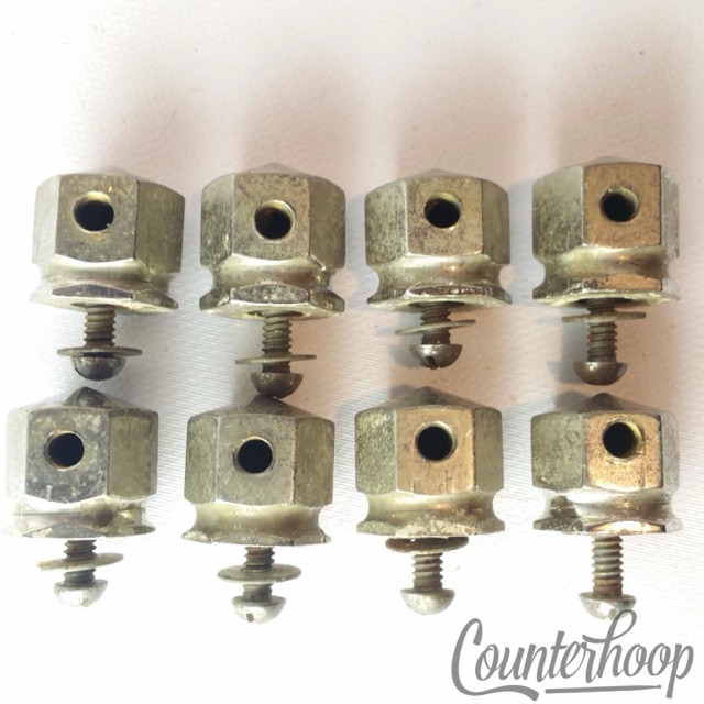 Early American 8x Vintage 30s Hex-Lugs Center-Point USA Unique Project Hardware — main photograph