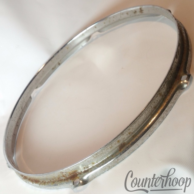 Ludwig 13"Tom Drum Batter Rim/Hoop 6Lug Chrome Vintage 60s Triple-Flange USA — main photograph