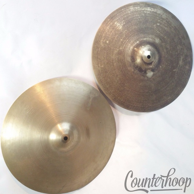 Zildjian 15" 930/950g Thin Hi-Hats Cymbals Vintage 50s Avedis A B20 Turkish USA — main photograph