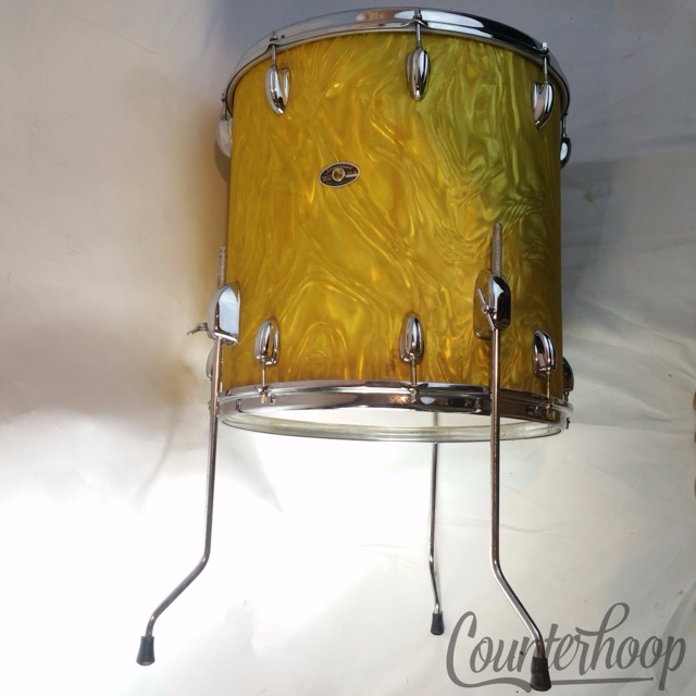 Slingerland 16x16" Floor Tom Drum Vintage 70s 3Ply Maple Gold Satin Flame USA* — main photograph
