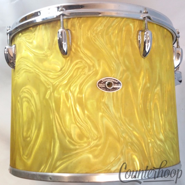 Slingerland 15x12" Concert Tom Drum Vintage 70s 3Ply Maple Gold Satin Flame USA — main photograph