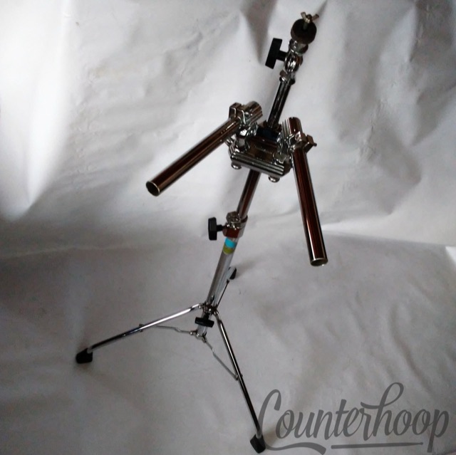 Ludwig Modular Double Tom Drum Stand+Straight Cymbal Arm Vintage 70s Post Mounts — main photograph