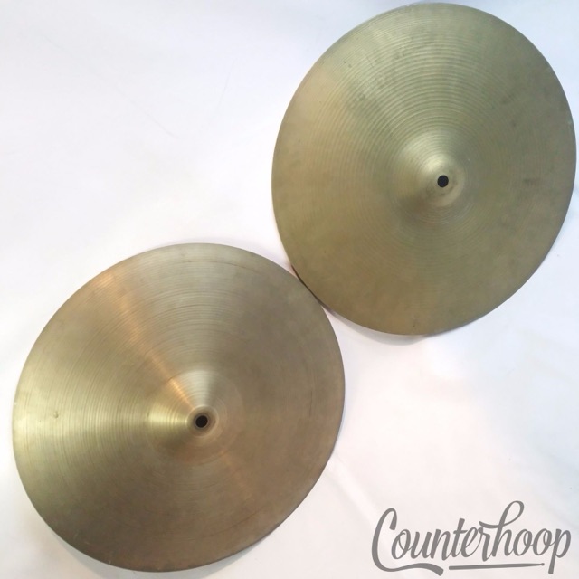 Zildjian 14" 690/850g Thin Hi-Hats Cymbals Vintage 60s Avedis A B20 Turkish USA — main photograph