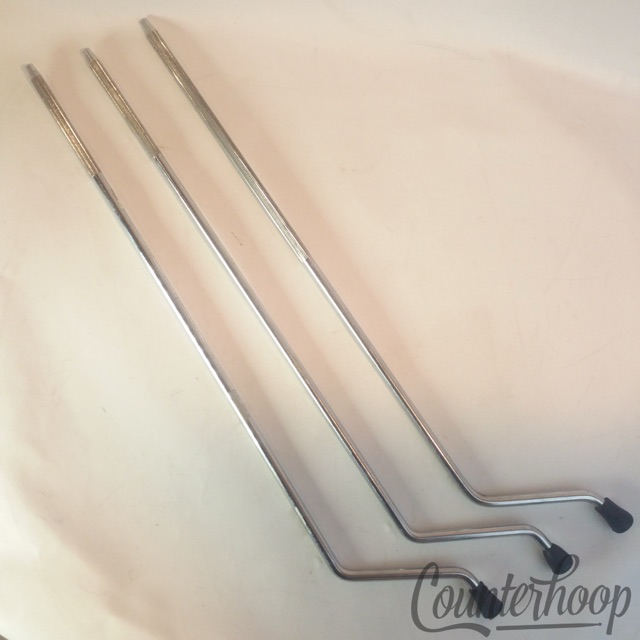 Ludwig 3x 14" Floor Tom Drum Legs Long 22" Knurling Chrome Classic Vintage 60s* — main photograph