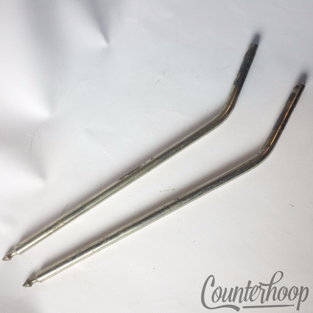 Slingerland Angled Bass Drum Spurs Nickel Radio King Vintage 50s Set 2x Legs USA — main photograph
