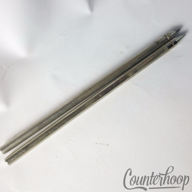 Ludwig Straight Bass Drum Spurs Nickel Disappearing Vintage 50s-60s WFL Set 2x* — main photograph