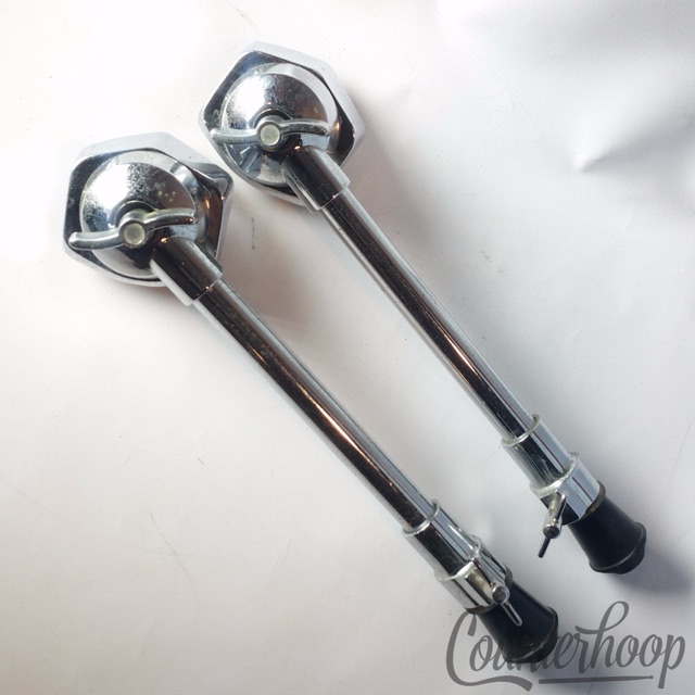 Pearl Bass Drum Spurs+Mounts Extending Legs Rubber Feet Heavy Duty Chrome 3-Hole — main photograph