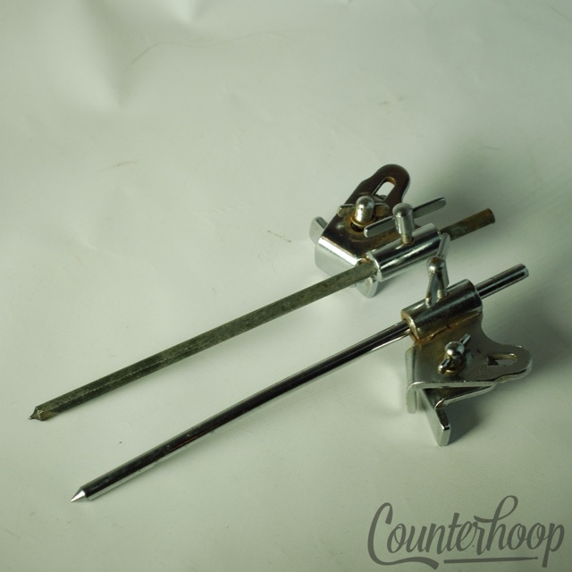 Slingerland Bass Drum Clamp-On Mounts+Spurs Adjustable Length Spikes Chrome RK* — main photograph