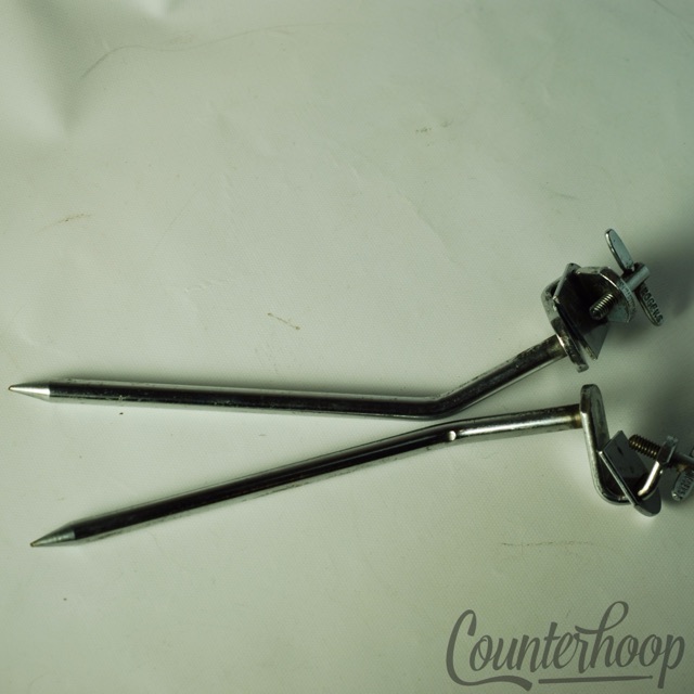 Rogers Clamp-On Bass Drum Spurs Vintage 60s Holiday Cleveland Powertone Legs USA — main photograph