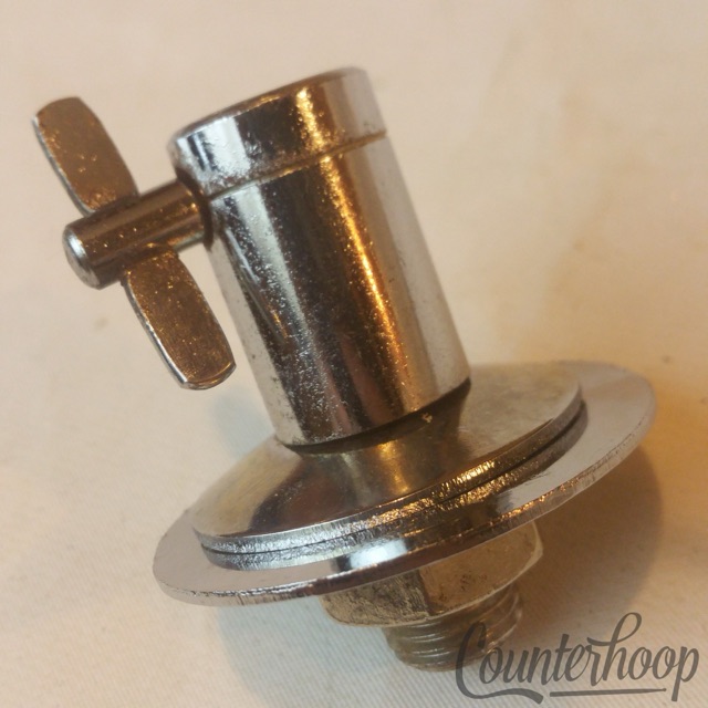 Pearl Disappearing Spur Mount Straight Bass Drum Leg Receiver Chrome Japan 60s* — main photograph
