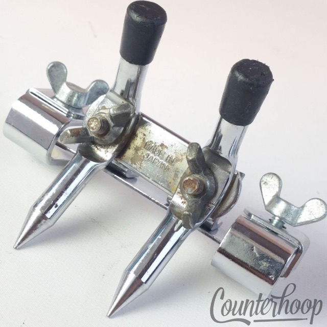 Pearl Bass Drum Spurs Clamp-On Hoop Mount Anchor Spikes Legs Vintage 60s Japan* — main photograph