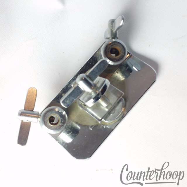 Slingerland Bass Drum Anchor Plate Vintage 60s Chrome Double Spur Mounts ClampOn — main photograph