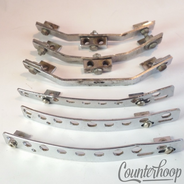 Marching Harness Brackets 6x Mounts T-Rod Holders Strap Holes Vintage Chrome* — main photograph