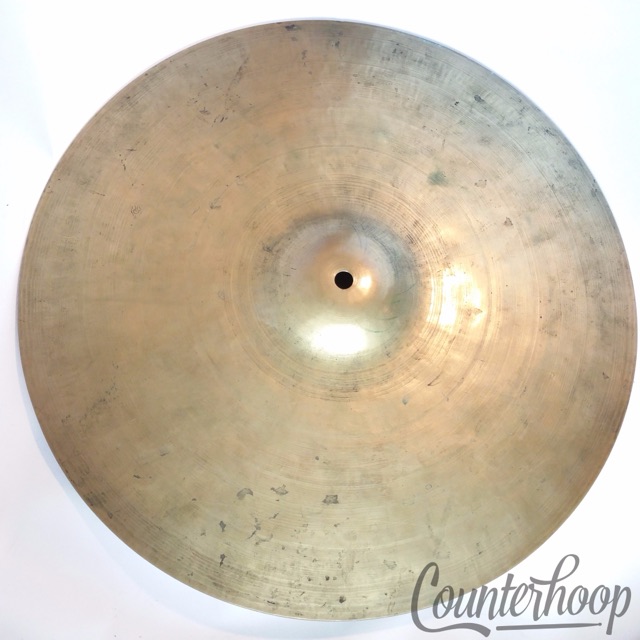 Ajaha 15"Hi-Hat Bottom Cymbal Vintage 40s Hand Hammered/Lathed Italy Turkish B20 — main photograph