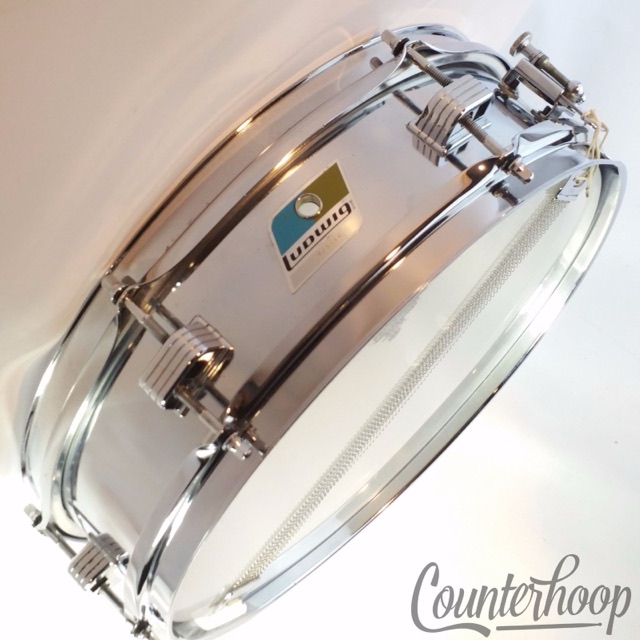 Ludwig Piccolo 13x3.5"Snare Drum Vintage Supraphonic Chrome #405 60s Blue/Olive — main photograph
