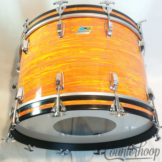 Ludwig 22x14"Mod Orange Virgin Bass Drum Vintage 70s Blue/Olive 3Ply Mhg/Maple* — main photograph
