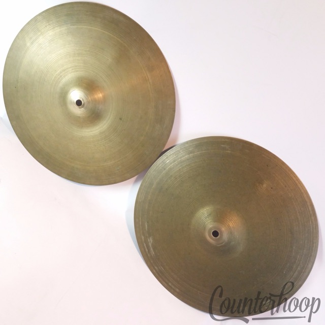 Zildjian 14" 710/840g Thin Hi-Hats Cymbals Vintage 60s Avedis A B20 Turkish USA — main photograph