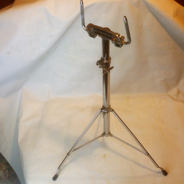 Ludwig Double Tom Drum Mount Stand Holder Vintage 70s L-Arm Posts Chrome USA* — main photograph
