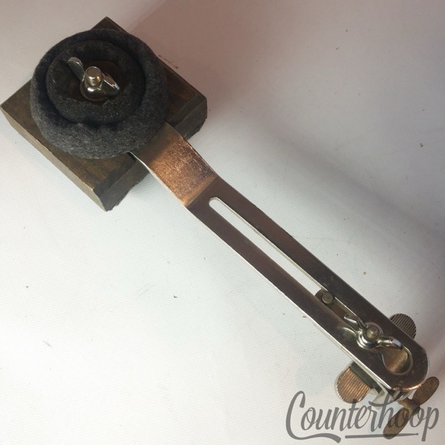 Ludwig Clamp-On Bass Drum Hoop Slider Mount+Cymbal Felt Wood Holder Vintage 30s — main photograph