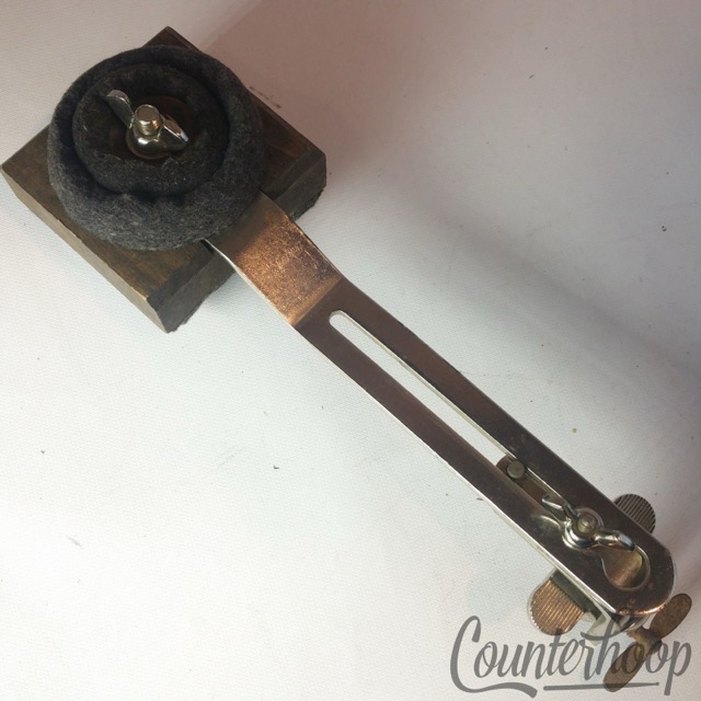 Ludwig Clamp-On Bass Drum Hoop Slider Mount+Cymbal Felt Wood Holder Vintage 30s — main photograph