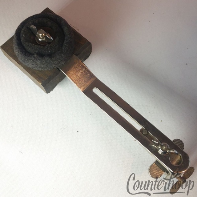 Ludwig Clamp-On Bass Drum Hoop Slider Mount+Cymbal Felt Wood Holder Vintage 30s — main photograph