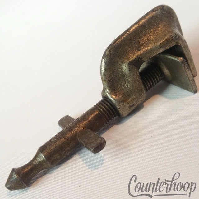 Ludwig Bass Drum Clamp-On Spur Mount Adjustable Spike/Leg Nickel Vintage 20s USA — main photograph