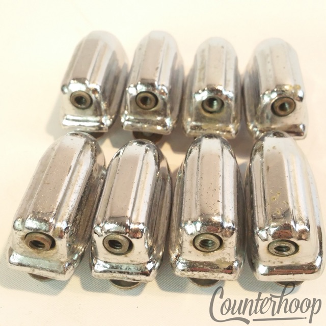 Kent 8x Floor Tom Drum Lugs 14",16" Chrome Set Vintage 60s-70s USA Beavertail* — main photograph