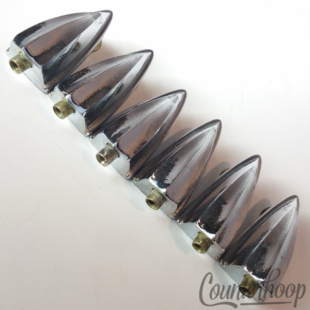Tama 6x Metric Tom Drum Lugs Set Chrome Vintage 70s Japan Star 1 1/2"Bullet Set — main photograph