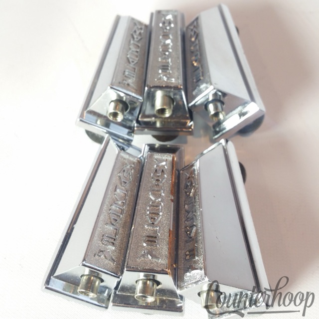 Gretsch 6x Blackhawk Tom/Floor/Bass Drum Lugs Set Chrome 90s Era 2"Single-Sided — main photograph