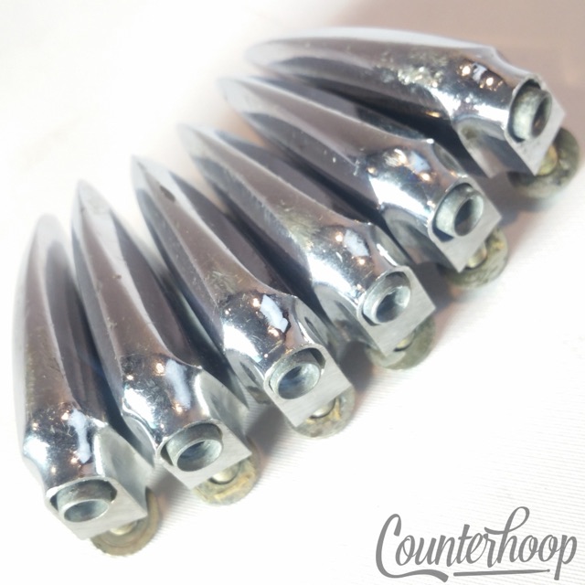 Pearl 6x Sonor Teardrop Copy Floor/Tom/Bass Drum Lugs Chrome Vintage 60s Japan* — main photograph