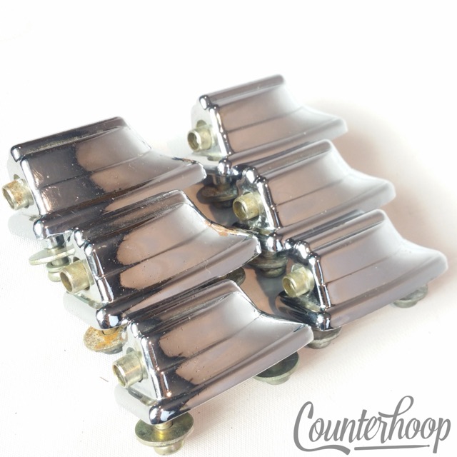 Tama Superstar 6x Floor/Tom Drum Lugs Chrome 1 9/16" Japan Vintage 80s Hardware — main photograph