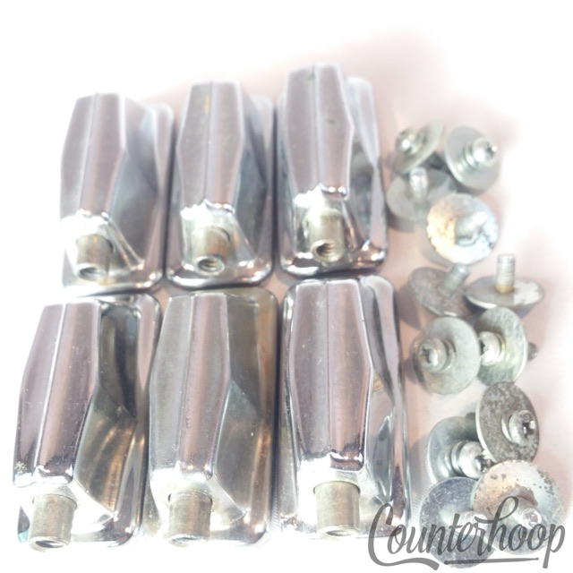 Pearl 6x Tom/Floor/Snare Drum Lugs Chrome Japan 1 9/16" 2 1/4 Vintage 70s-80s* — main photograph
