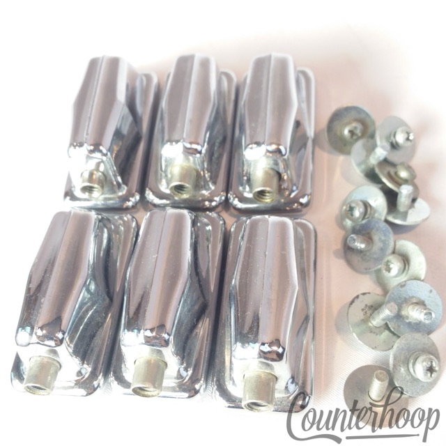 Pearl 6x Tom/Floor/Snare Drum Lugs Chrome Japan 1 9/16" 2 5/16 Vintage 70s-80s* — main photograph