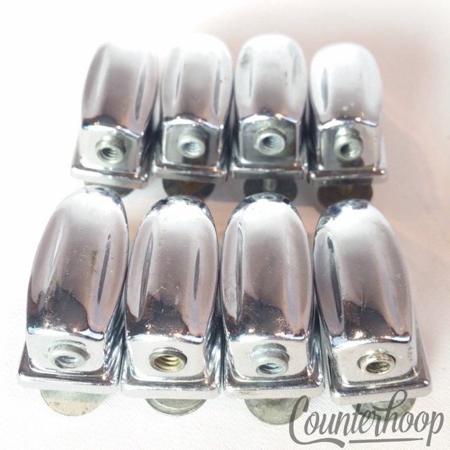 Pearl 8x Tom/Floor Drum Lugs Chrome 1 1/2"Sound King Style Japan Vintage 60s-70s — main photograph